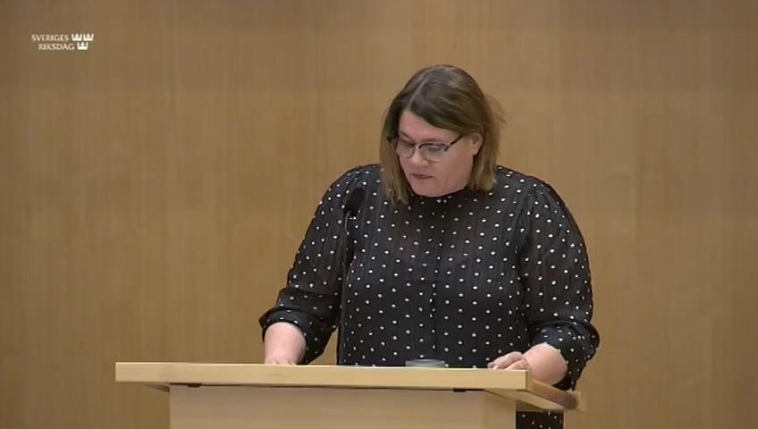 Stillbild från Debatt om förslag, Riksrevisionens rapport om effektutvärderingar av näringspolitiken