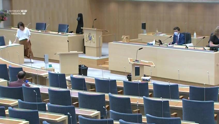 Stillbild från Interpellationsdebatt, Universitets- och högskolerådets validering av utländska gymnasiebetyg