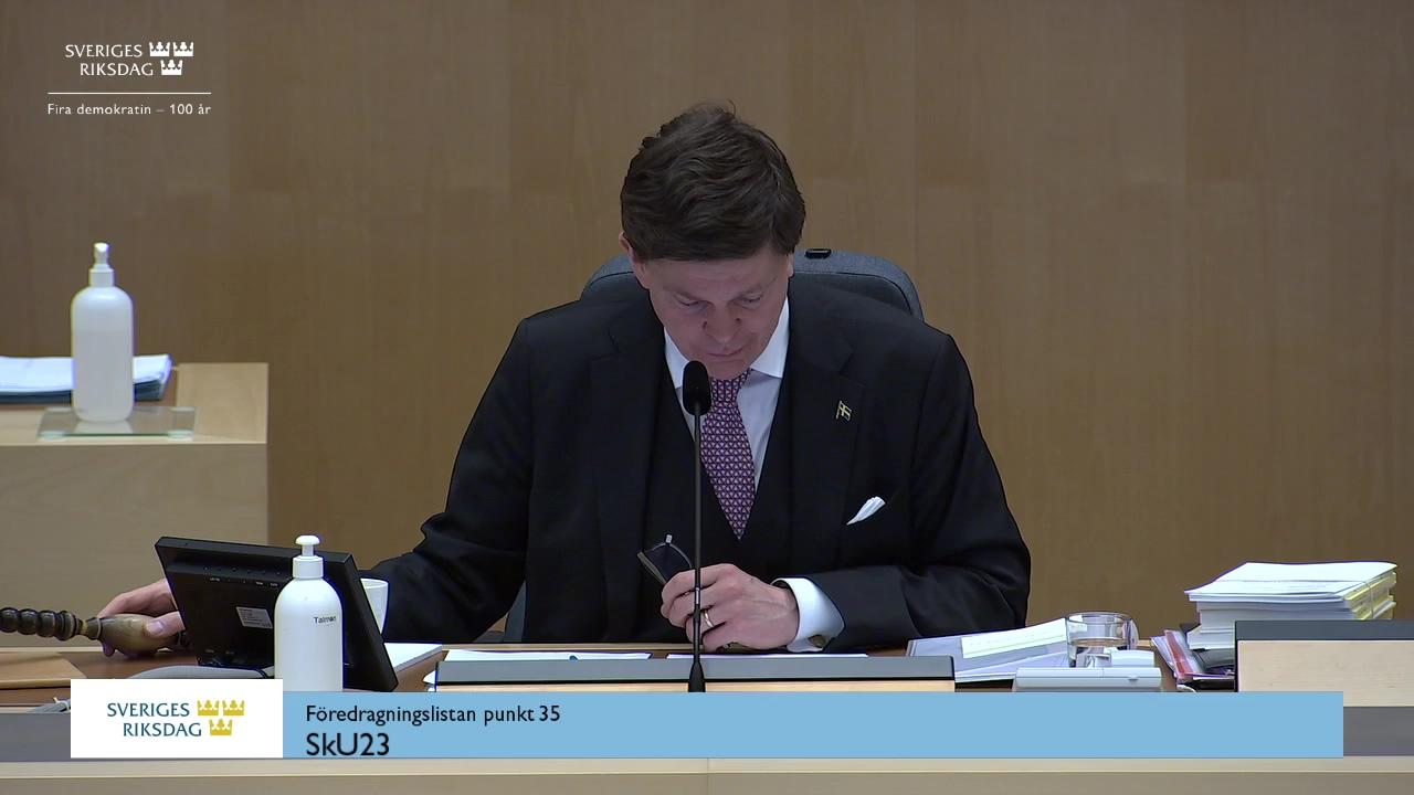 Stillbild från Debatt om förslag, Ytterligare sänkt mervärdesskatt på vissa reparationer