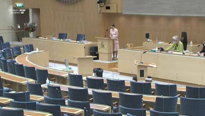 Stillbild från Debatt om förslag, Kommittéberättelse – kommittéernas verksamhet under 2020, m.m.