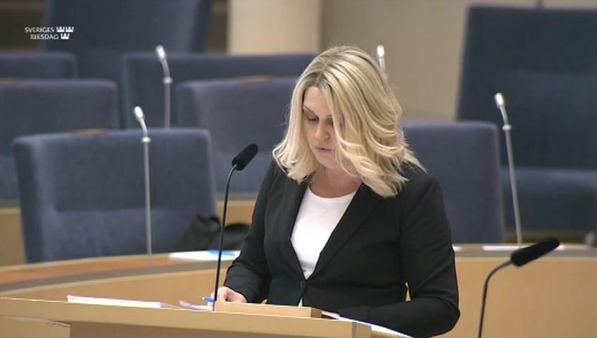 Stillbild från Interpellationsdebatt, Vaccinering av Försvarsmaktens personal