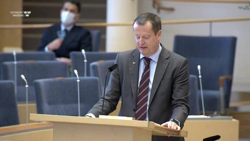 Stillbild från Interpellationsdebatt, Konsekvenserna av reduktionsplikt i drivmedel 