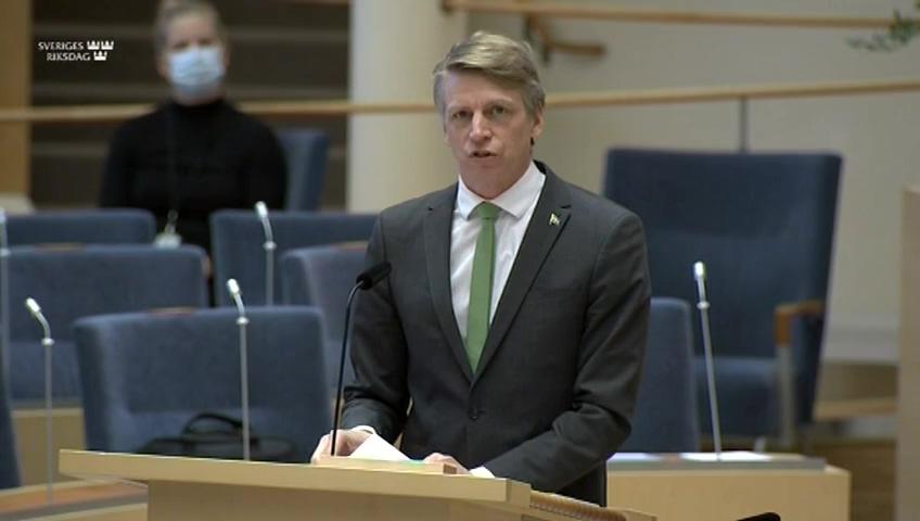 Stillbild från Interpellationsdebatt, Klimatsäkring av utsatta städer