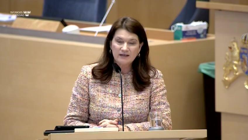 Stillbild från Interpellationsdebatt, Situationen i Belarus