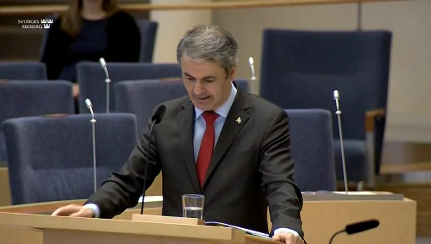 Stillbild från Interpellationsdebatt, Regeringens näringspolitik 