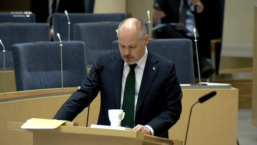 Stillbild från Interpellationsdebatt, Konsekvensanalyser i utlänningspolitiken