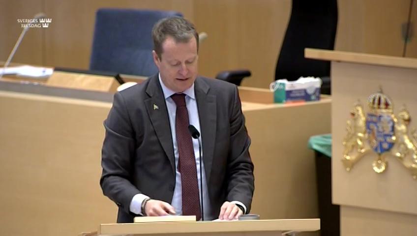 Stillbild från Interpellationsdebatt, Investerarskyddet i energistadgefördraget