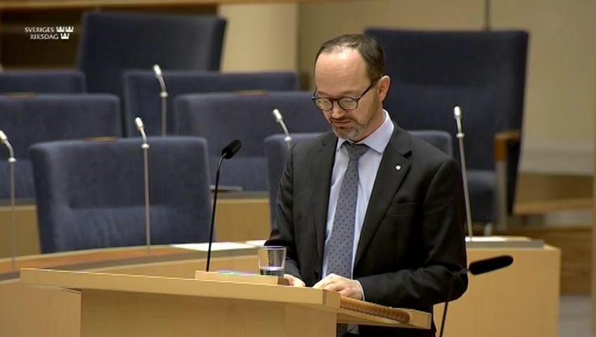 Stillbild från Interpellationsdebatt, Snabbare järnvägsförbindelse mellan Stockholm och Oslo