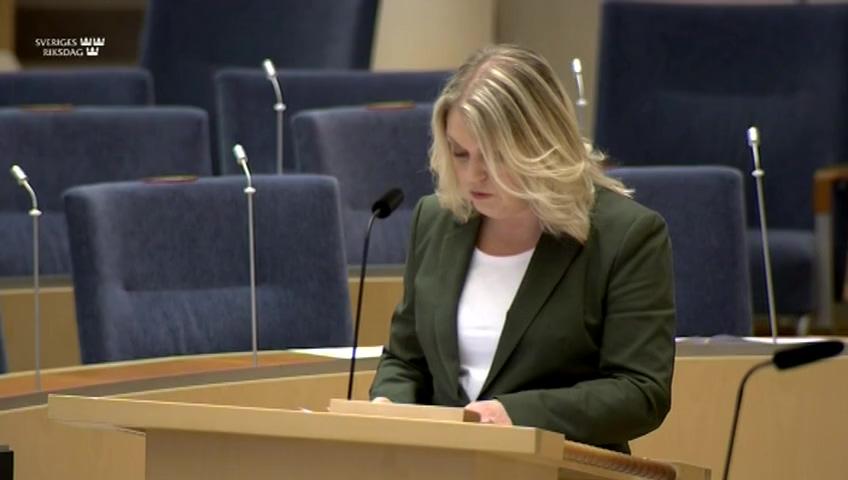 Stillbild från Interpellationsdebatt, Vaccinationsintyg