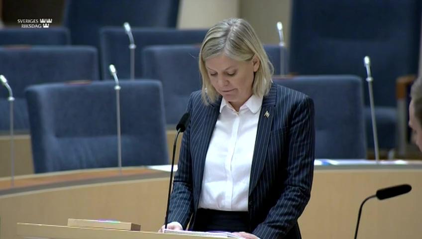 Stillbild från Interpellationsdebatt, Pandemilagens konsekvenser för det svenska näringslivet
