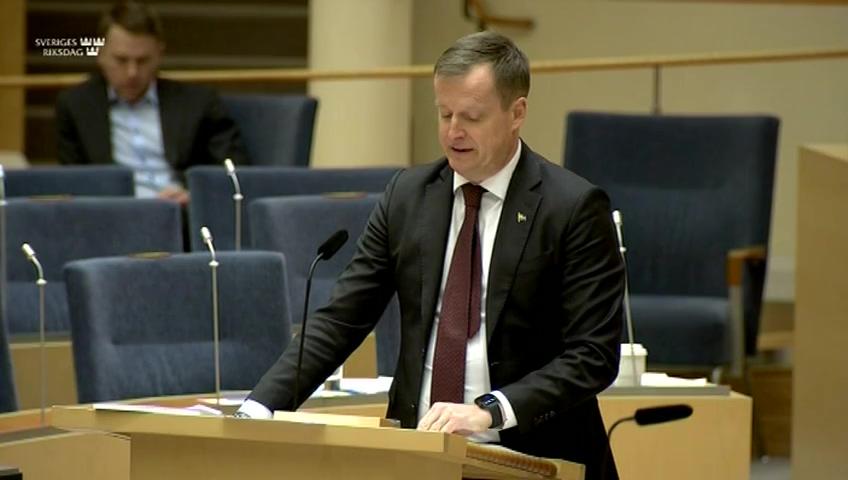 Stillbild från Interpellationsdebatt, Utvecklingen av svensk exportindustri