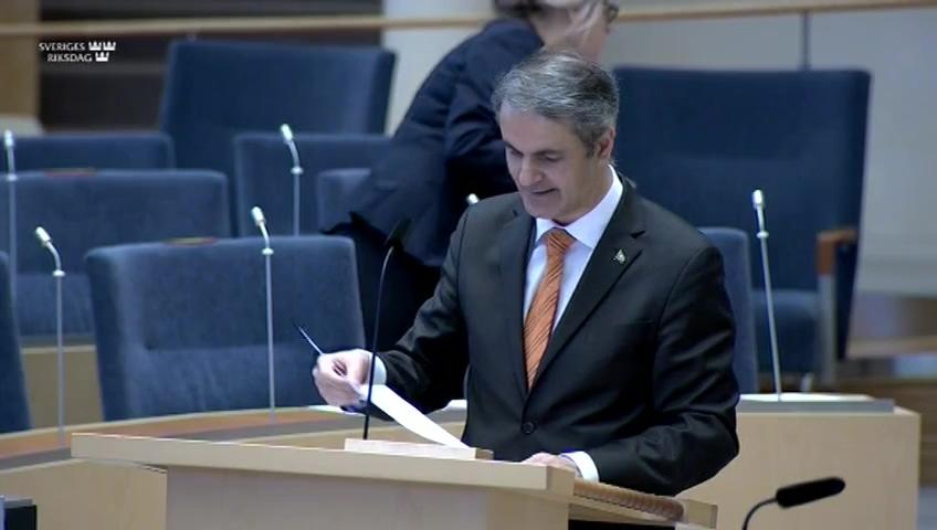 Stillbild från Interpellationsdebatt, Stöd till restaurangbranschen 