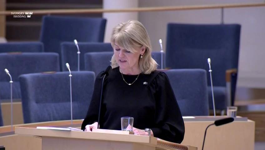 Stillbild från Interpellationsdebatt, Patent och immaterialrättsskydd på vaccin mot covid-19