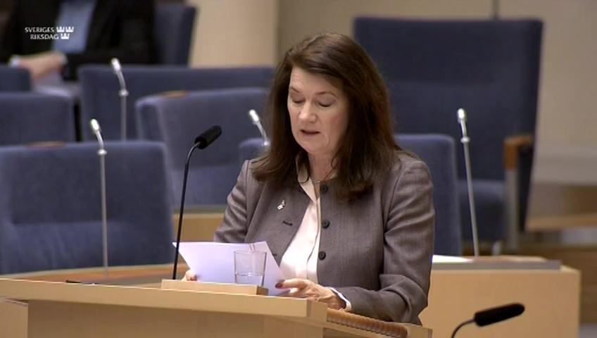 Stillbild från Interpellationsdebatt, Åtgärder i förhållande till Iran 