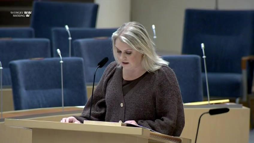 Stillbild från Interpellationsdebatt, Covid-19-pandemins effekter på befolkningens psykiska hälsa