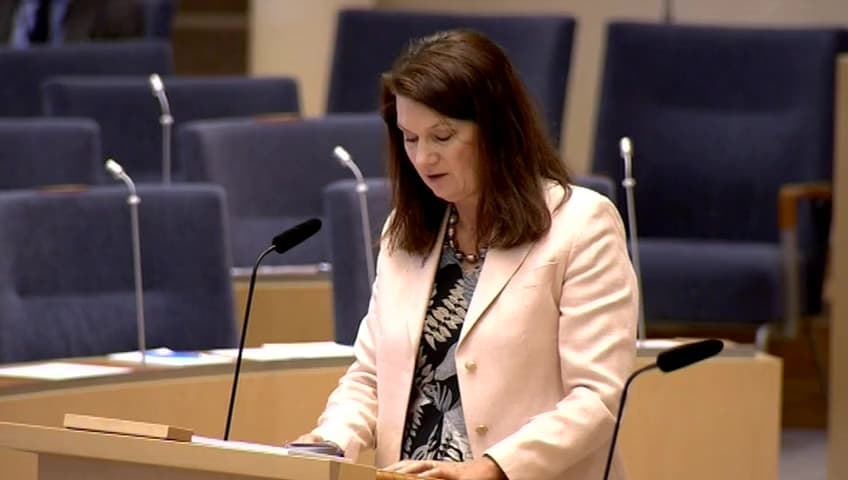 Stillbild från Interpellationsdebatt, Transnationella företags ansvar för mänskliga rättigheter