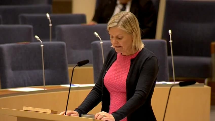 Stillbild från Interpellationsdebatt, Bosparande för unga 
