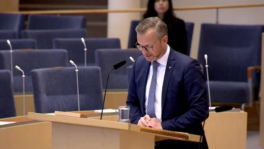 Stillbild från Interpellationsdebatt, Förebyggande åtgärder mot vattenbrist och torka