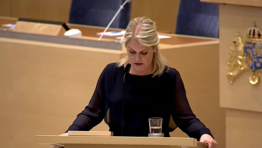 Stillbild från Interpellationsdebatt, Bemötande av patienter med diagnosen ME