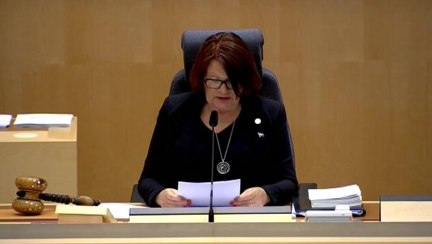 Stillbild från Debatt om förslag, Kompletterande bestämmelser till EU:s prospektförordning