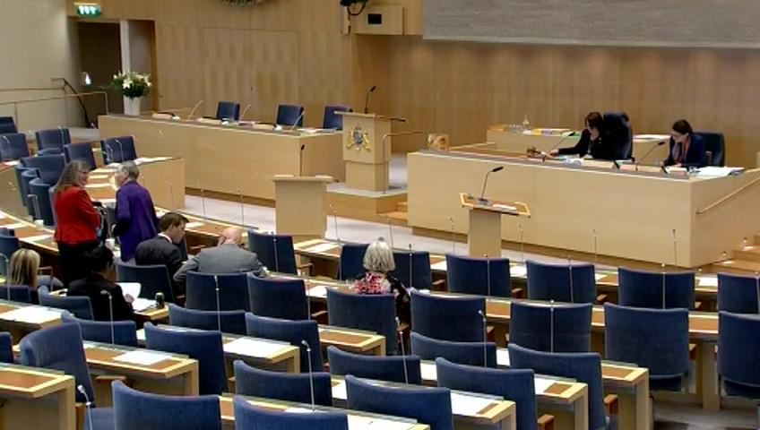 Stillbild från Debatt om förslag, Vissa ändringar som gäller PKU-biobanken
