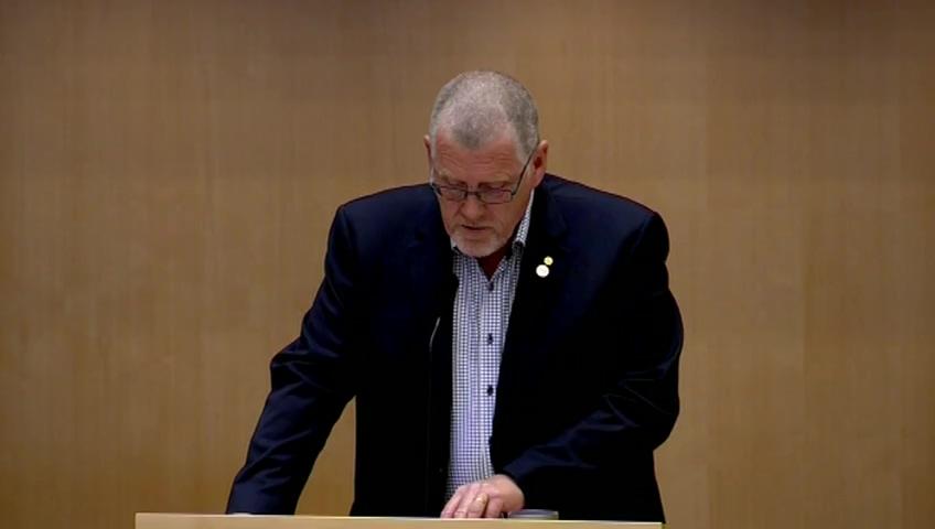 Stillbild från Debatt om förslag, Behandling av personuppgifter samt registrering och användning av fordon på vägtrafikområdet