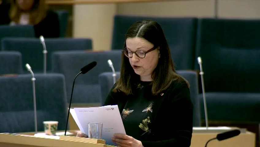 Stillbild från Interpellationsdebatt, Samverkan för bästa skola