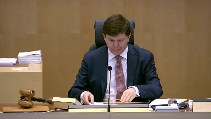 Stillbild från Debatt om förslag, Ändringar i lagen om elektronisk kommunikation, toppdomänlagen och radioutrustningslagen