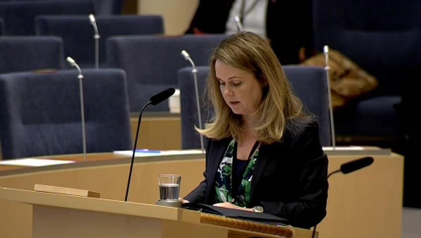 Stillbild från Interpellationsdebatt, Sveriges virkesförsörjning till industrin