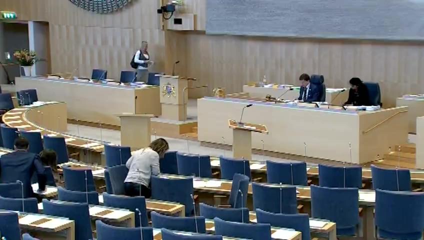 Stillbild från Debatt om förslag, Skärpt straff för subventionsmissbruk