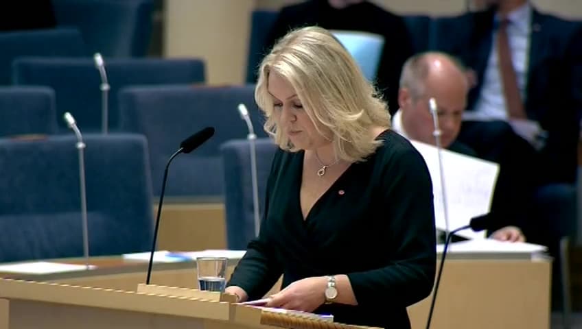 Stillbild från Interpellationsdebatt, Nedskärningar inom psykiatrin 