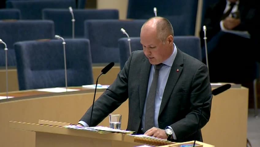 Stillbild från Interpellationsdebatt, Konsekvenserna av gymnasielagen