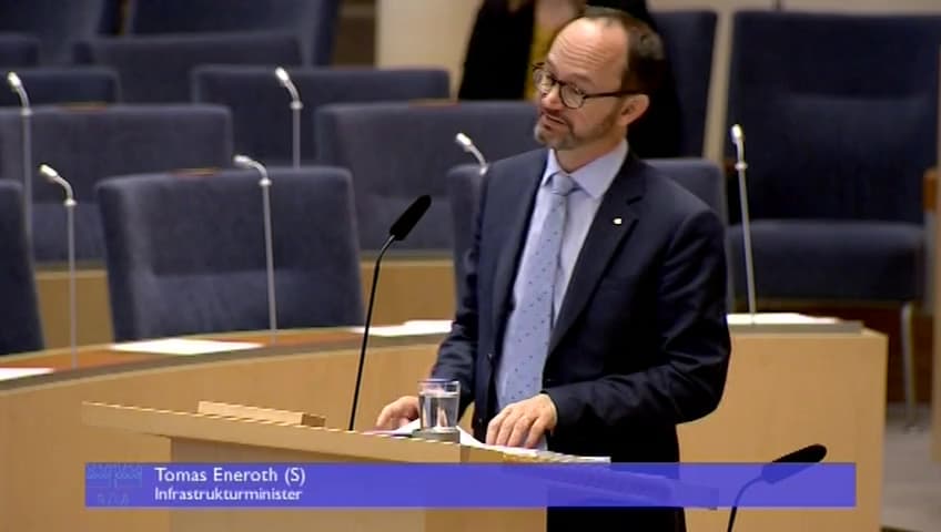 Stillbild från Interpellationsdebatt, Upphandling av nattåg