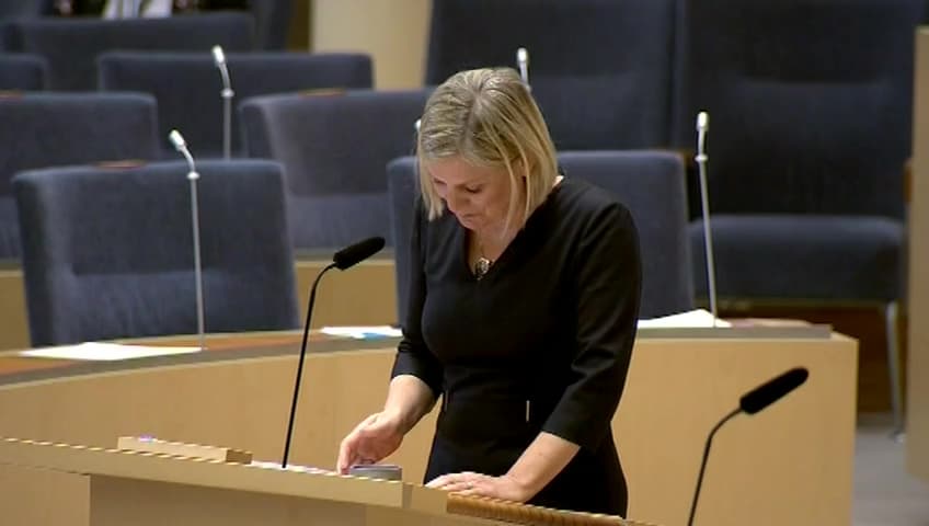 Stillbild från Interpellationsdebatt, RUT-avdrag för trygghetstjänster