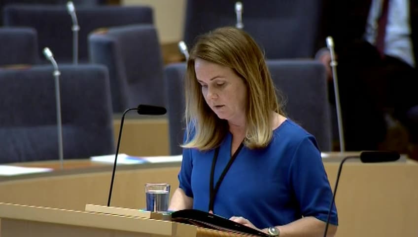 Stillbild från Interpellationsdebatt, Vargen och dess förvaltning