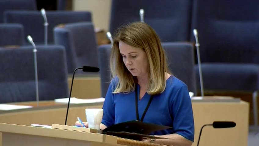 Stillbild från Interpellationsdebatt, Livsmedelsstrategins konkreta resultat