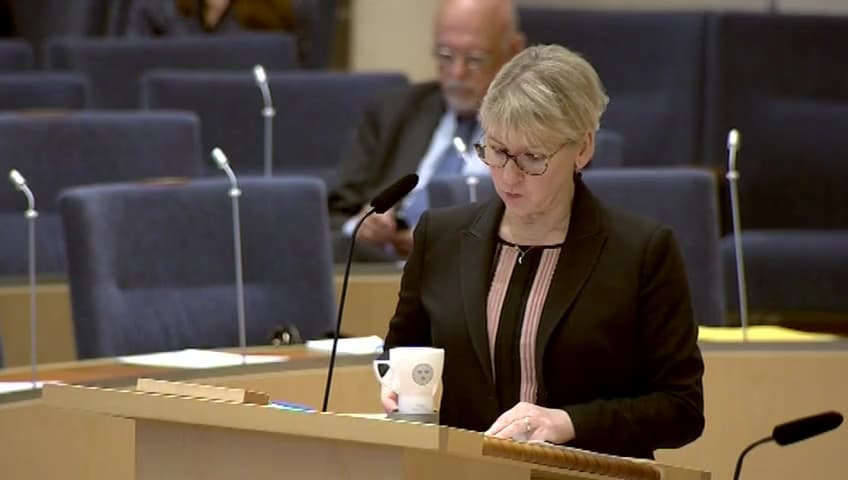 Stillbild från Interpellationsdebatt, Sverige och den internationella feministiska kampen