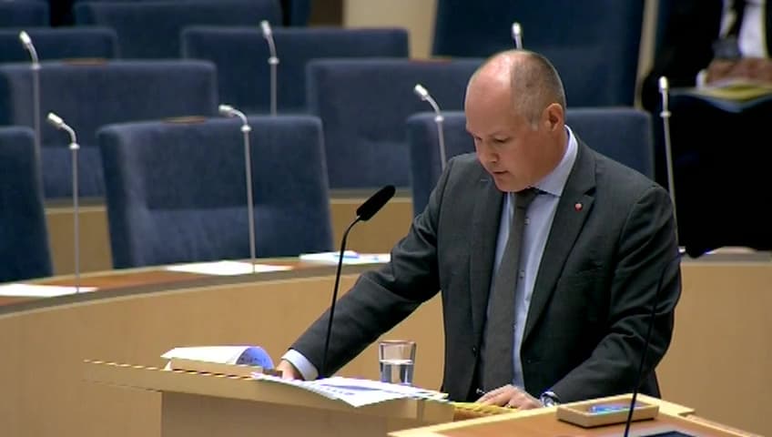 Stillbild från Interpellationsdebatt, Behovet av en långsiktig migrationspolitik