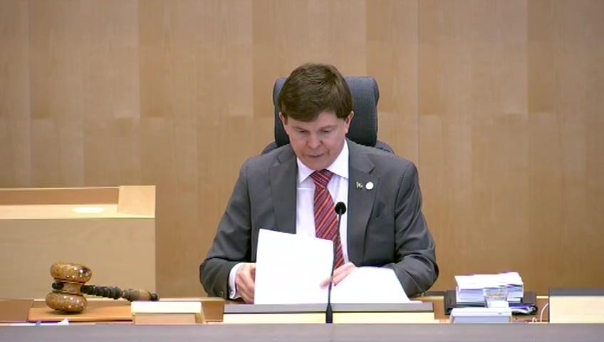 Stillbild från Debatt om förslag, Riksrevisionens rapport om tillämpningen av den kommunala finansieringsprincipen