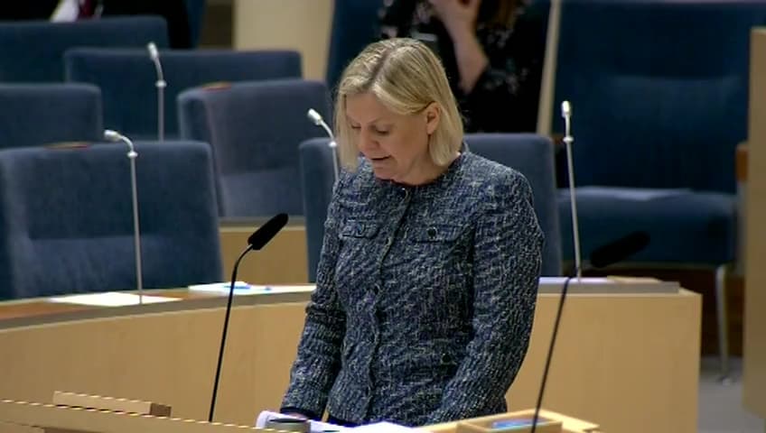 Stillbild från Interpellationsdebatt, Skatteregler för ideella verksamheter