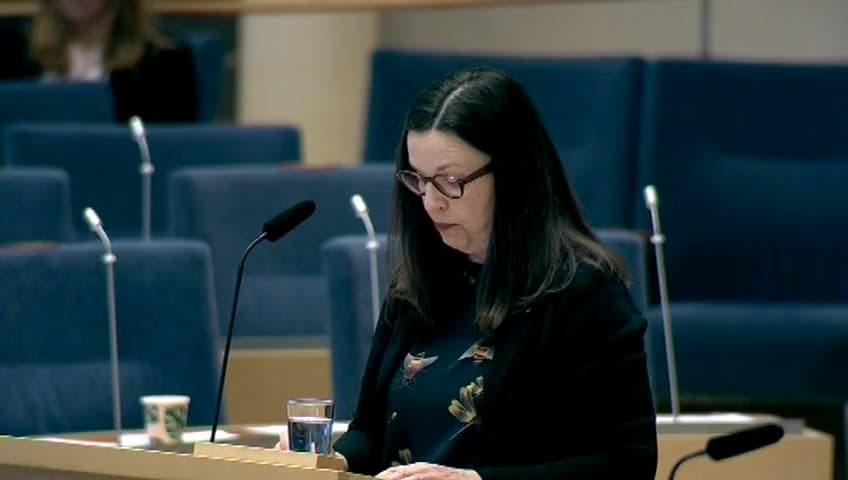 Stillbild från Interpellationsdebatt, Likvärdiga villkor för fristående och kommunala skolor