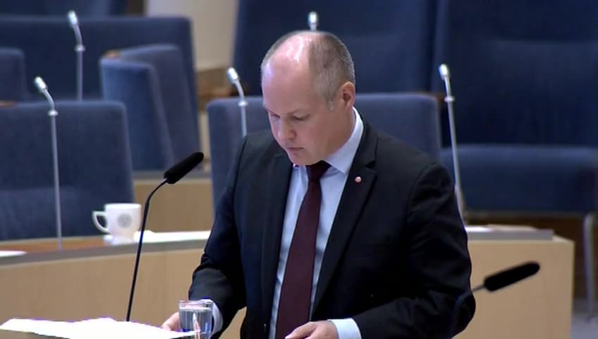 Stillbild från Interpellationsdebatt, Otryggheten i samhället