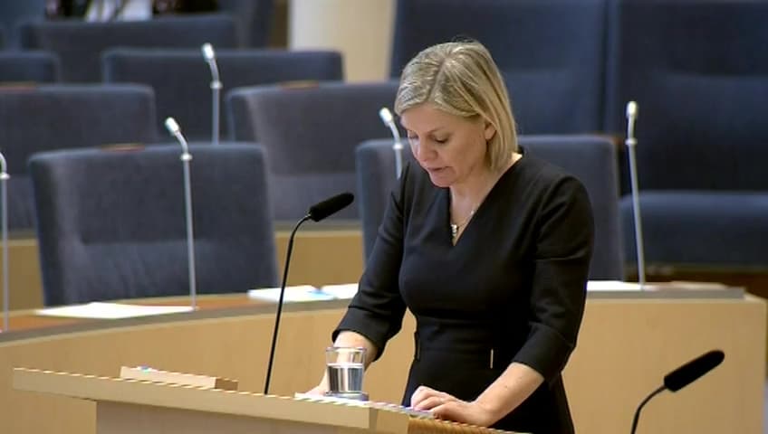 Stillbild från Interpellationsdebatt, Åtgärder för högre tillväxt