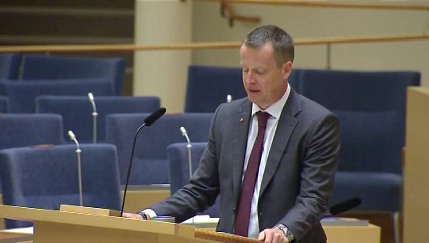 Stillbild från Interpellationsdebatt, Mål för leveranssäkerheten