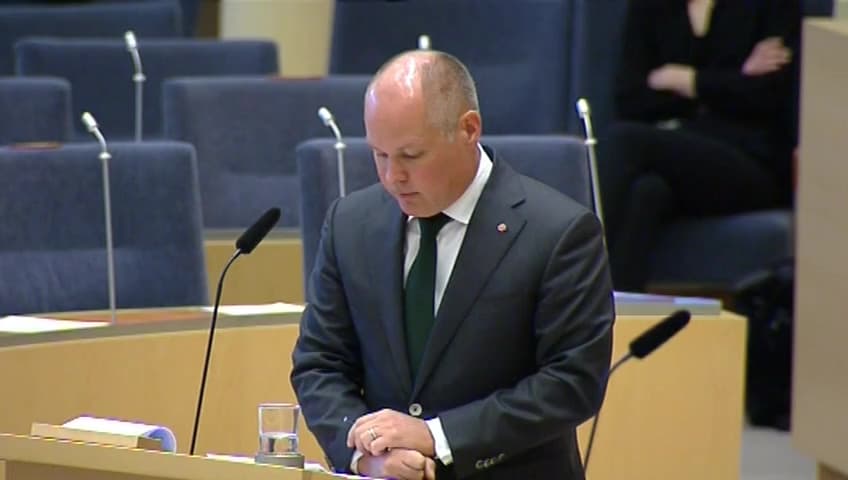 Stillbild från Interpellationsdebatt, Oberoende rättsväsende och fria medier