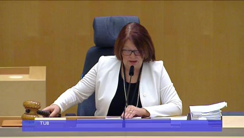 Stillbild från Debatt om förslag, Kompletterande bestämmelser till EU:s hamntjänstförordning