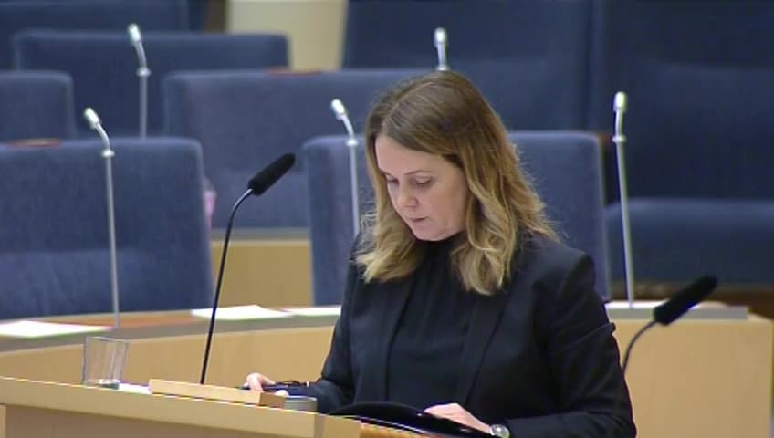 Stillbild från Interpellationsdebatt, Fisket i Koster-Väderöfjorden