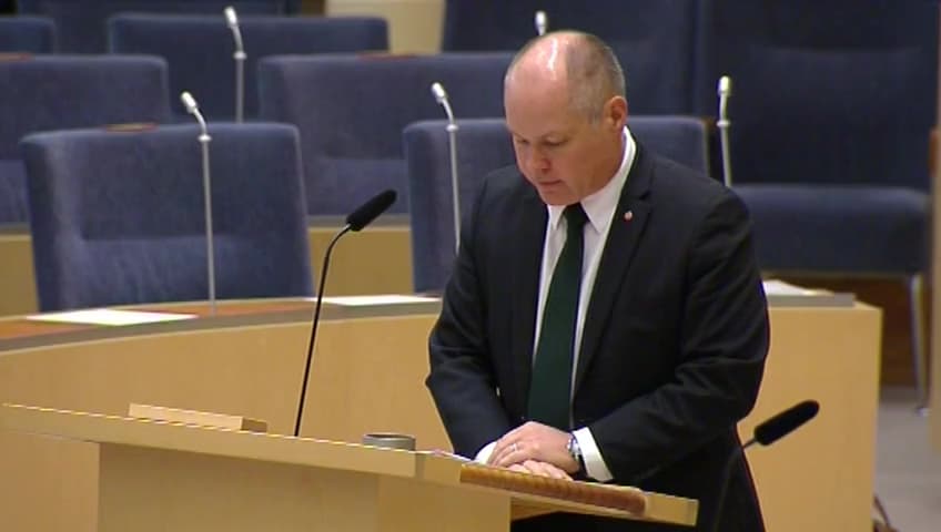 Stillbild från Interpellationsdebatt, Minskad kriminalitet för ökad tillväxt