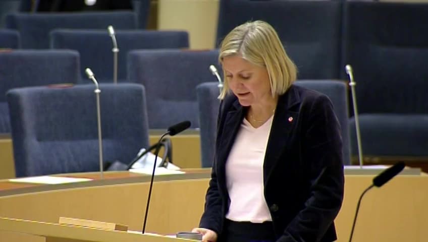 Stillbild från Interpellationsdebatt, Avskaffande av flygets skattesubvention