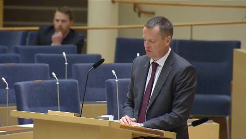 Stillbild från Interpellationsdebatt, Huawei